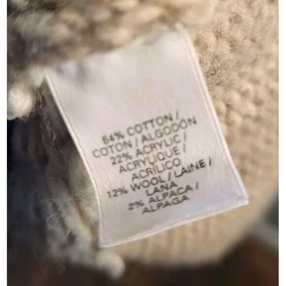 Victoria Secret Wool Blend Tunic Sweater Pockets Blue Tan 3/4 Sleeve Sz M - Picture 6 of 6